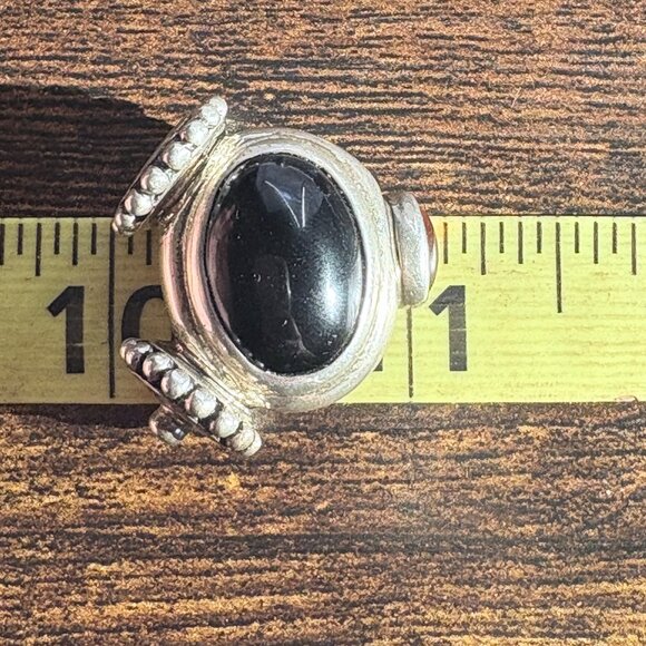 Joseph Esposito Sterling Silver 925 Black Onyx Amber Beaded Necklace 18.5" - Picture 13 of 15